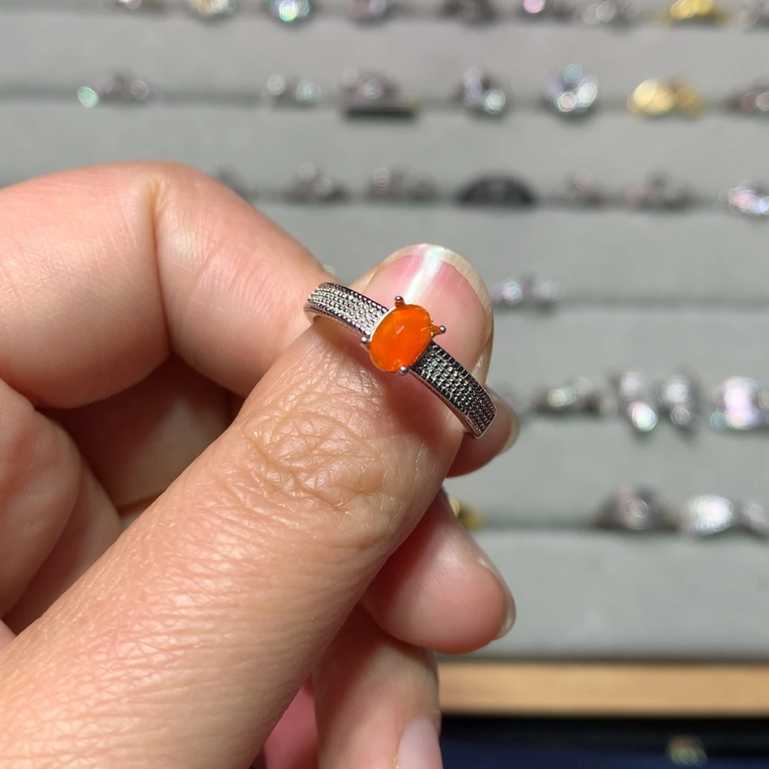 欧泊戒指款式银S925镶嵌