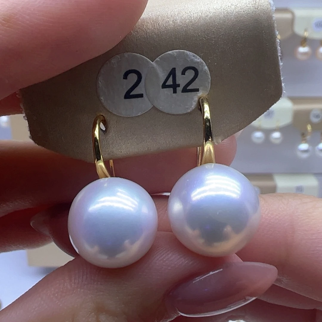 银S925镶嵌淡水珍珠耳饰