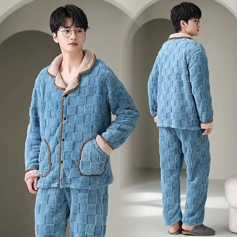 秋冬男士保暖睡衣A0-8808