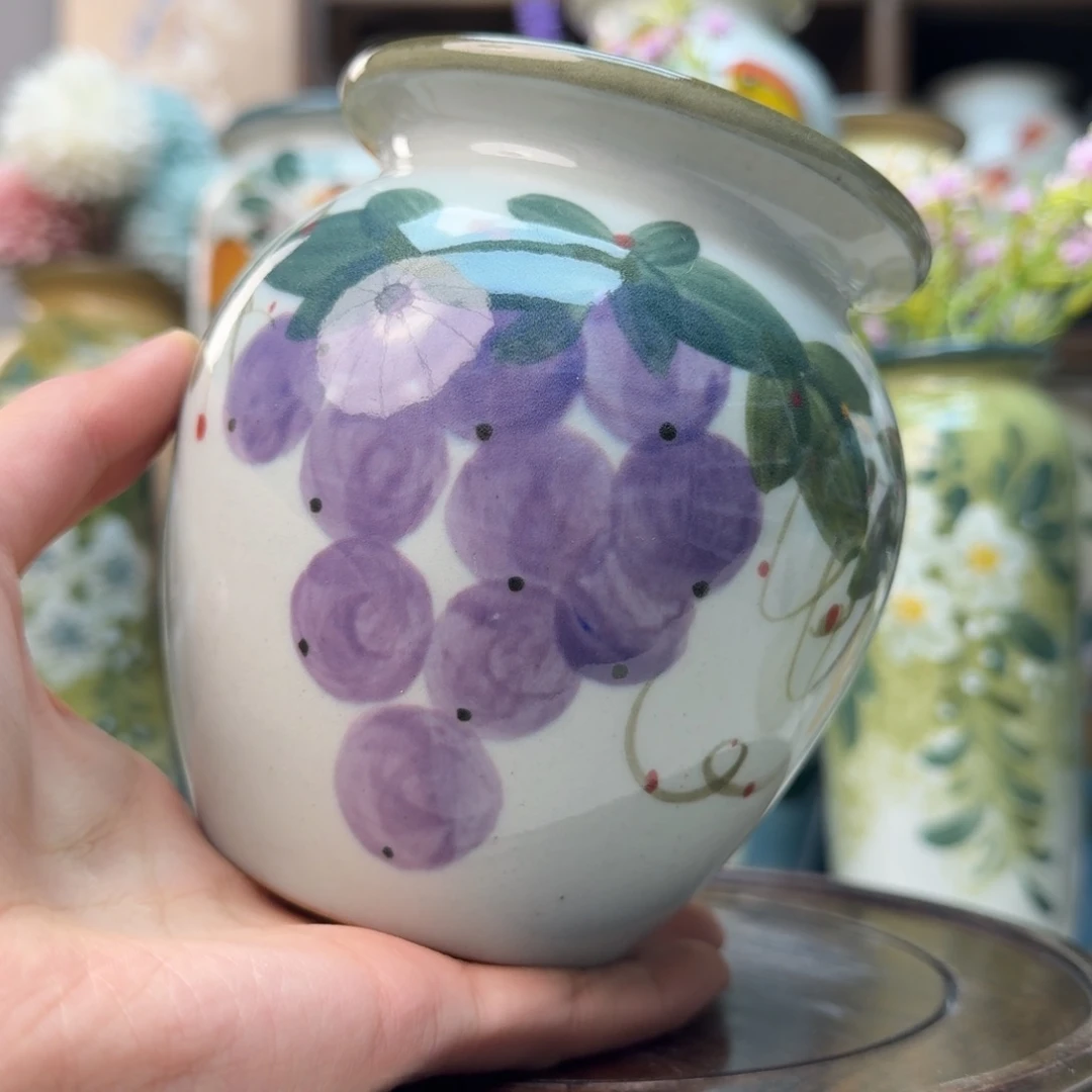 摆件景德镇陶瓷手绘花瓶摆件无孔