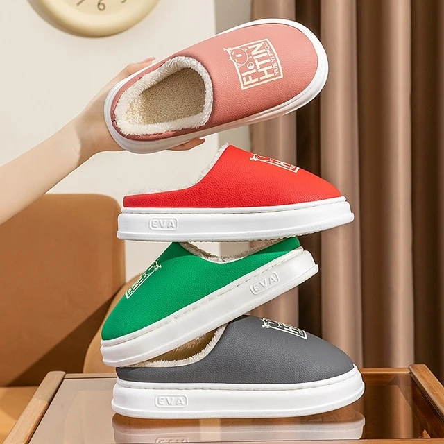 踩屎感棉拖鞋女厚底冬季情侣居家居室内保暖棉鞋软底防滑毛拖鞋男