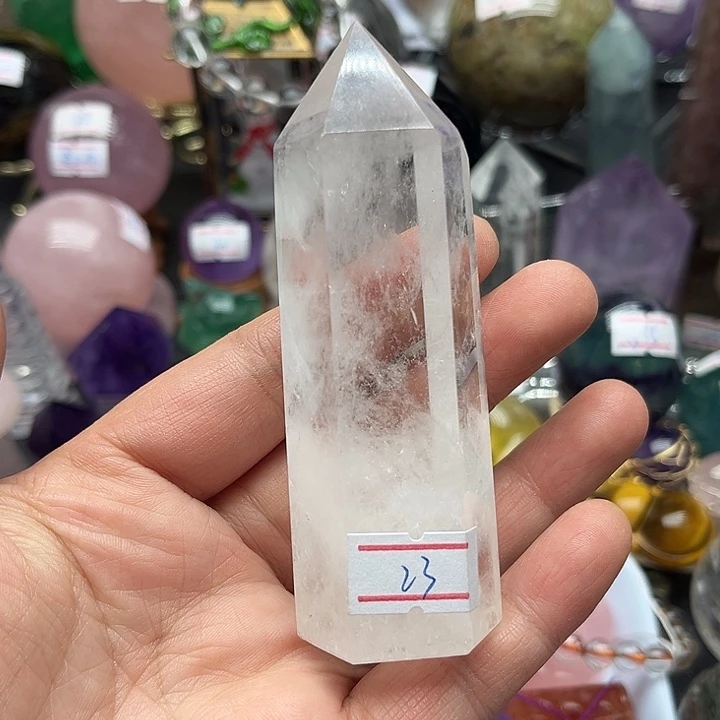 珠宝半成品水晶未镶嵌123克白水晶柱