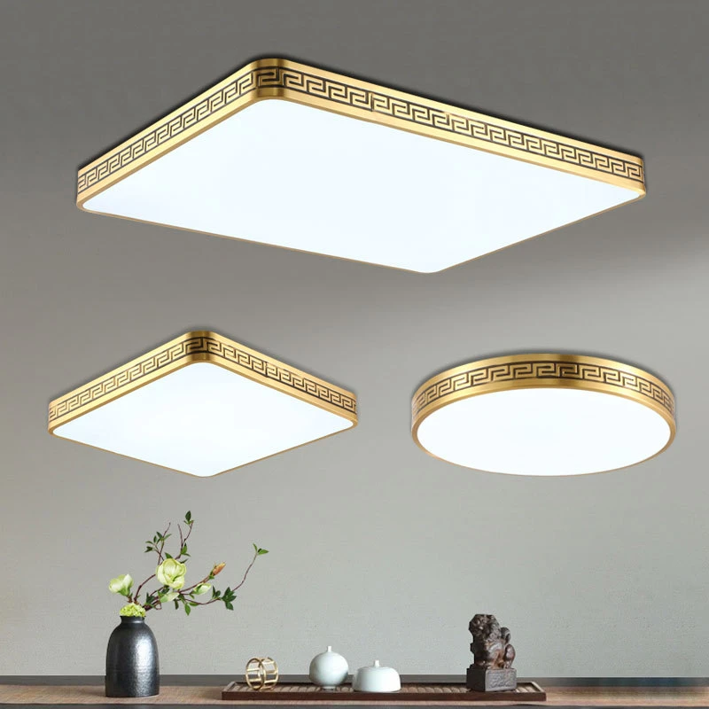 德力西照明全铜吸顶灯客厅现代简约房间书房卧室灯新中式中国风超