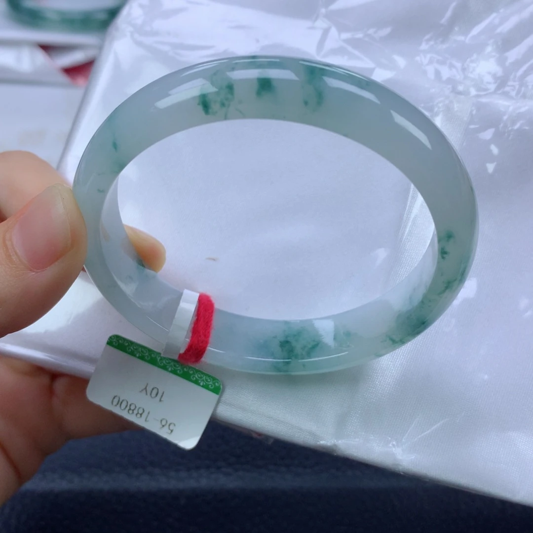 翡翠手镯未镶嵌缅甸天然翡翠A货56.6贵妃