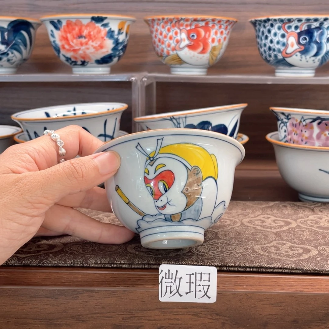 釉下手绘茶具微瑕