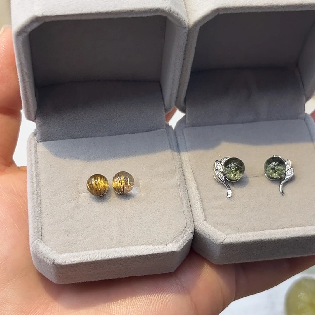 银S925镶嵌颈饰水晶月*潆两对耳钉27