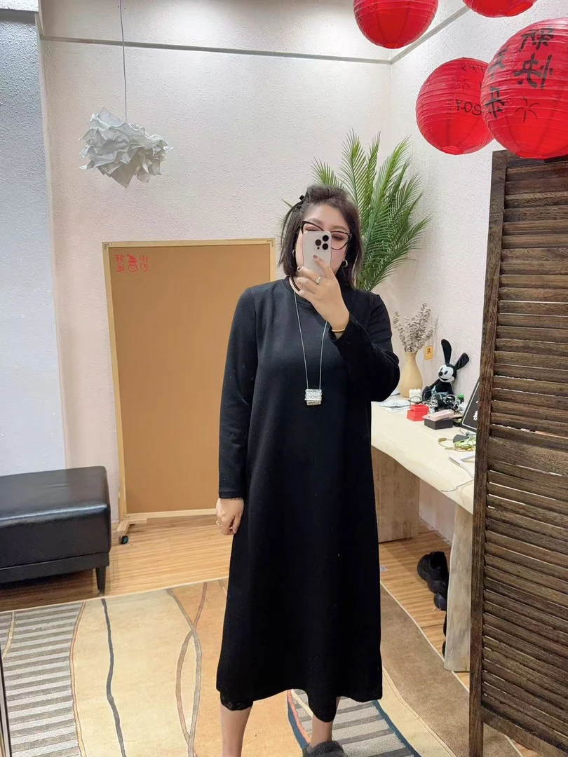 【娜娜推荐】百搭大版气质纸片人显瘦罗马棉正肩连衣裙（6688）