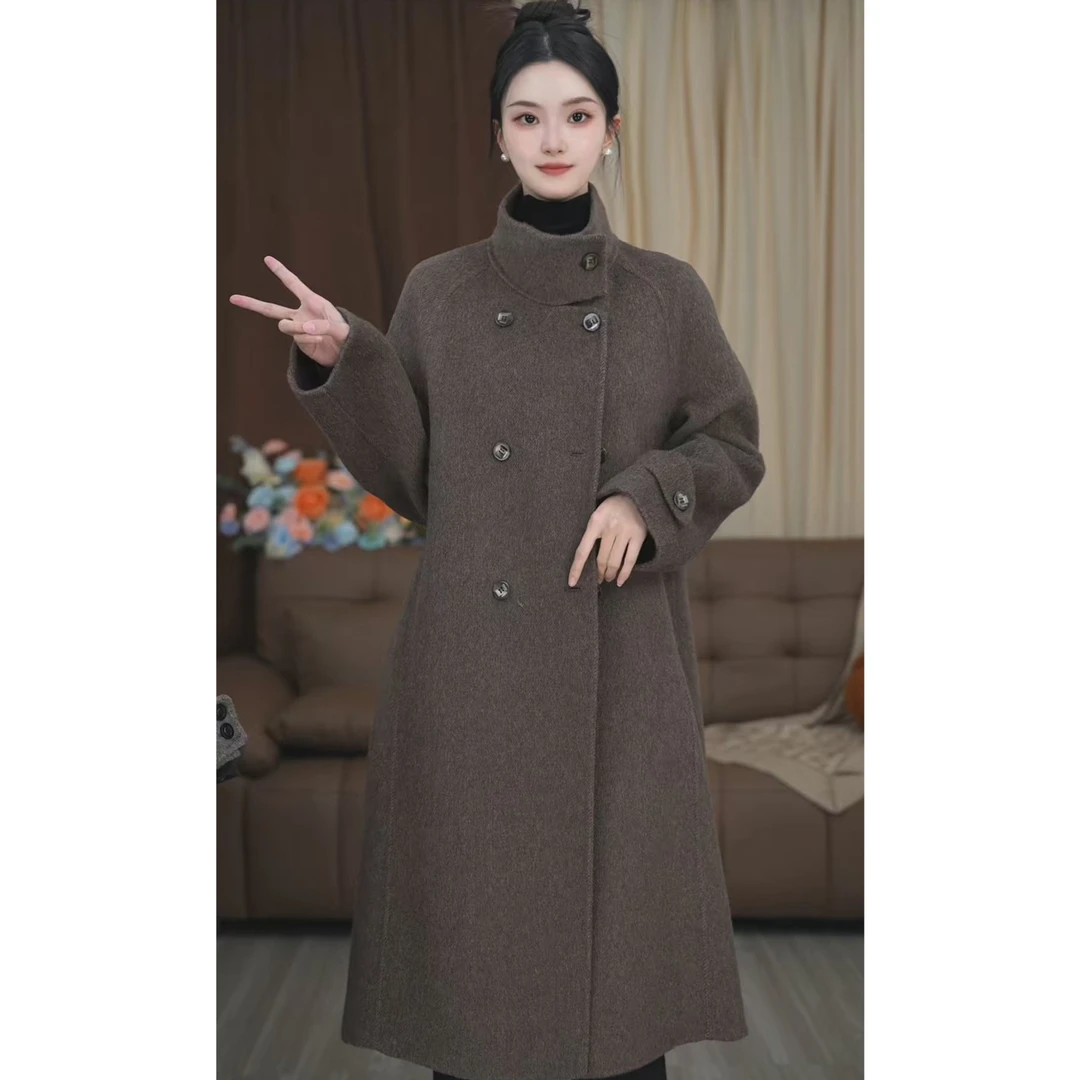 双面羊毛大衣中长款宽松气质百搭高贵韩系慵懒韩系秋冬新款