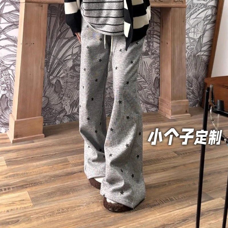 150小矮个子慵懒风加厚加绒糯米裤女冬复古垂坠感软糯高腰阔腿裤