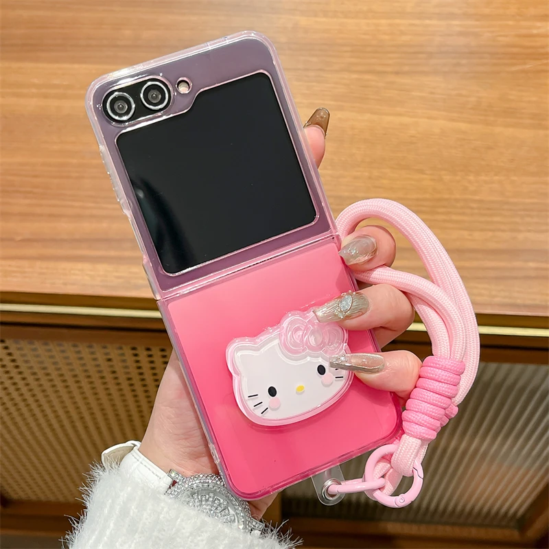 适用三星Galaxy ZFlip7渐变玫红手机壳ZFlip6折叠屏软胶女保护套