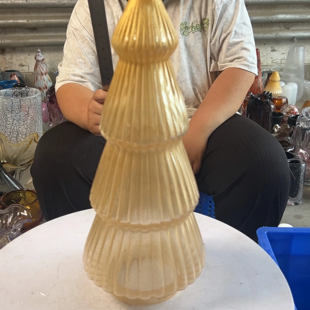 金色高度38琉璃花器摆件微瑕