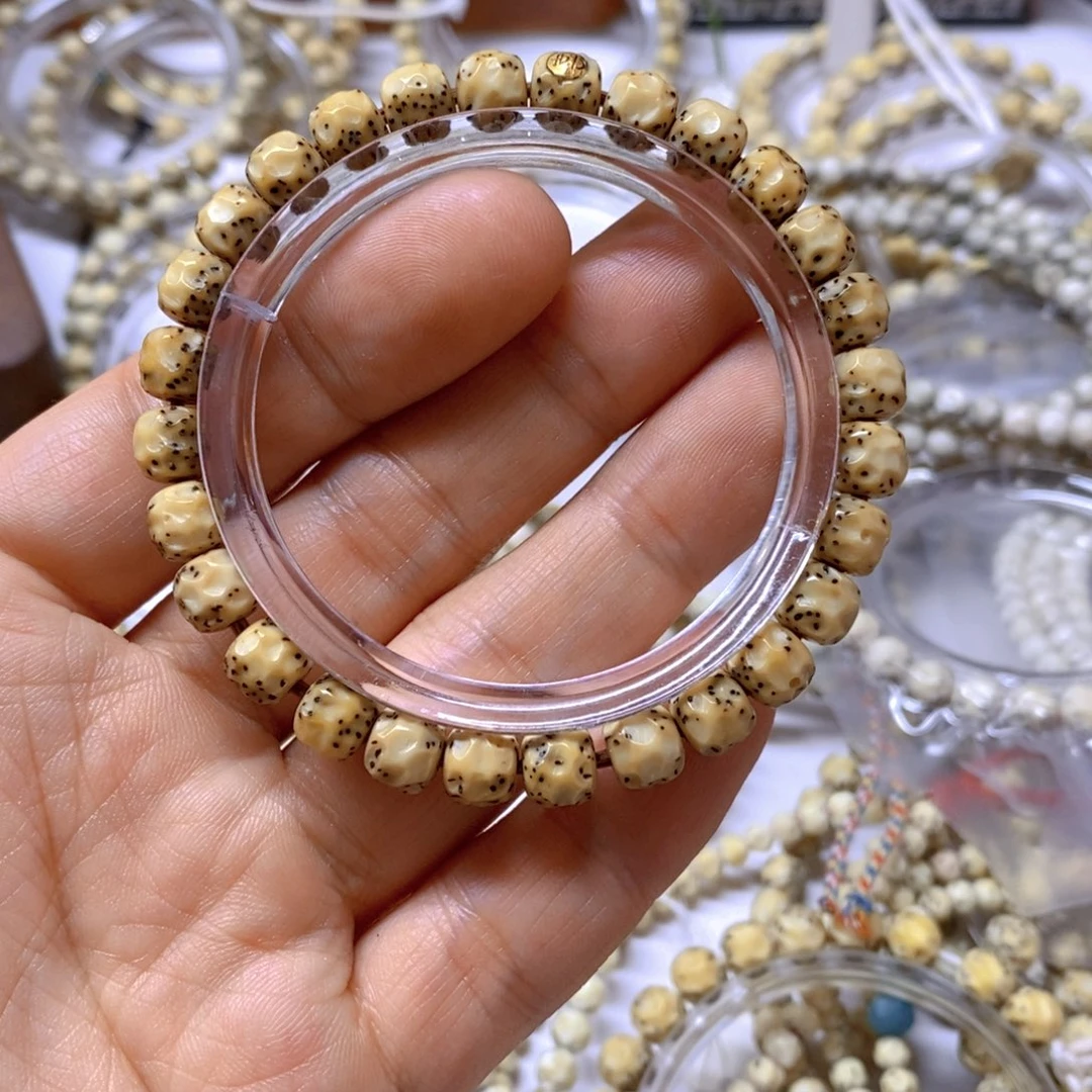 星月菩提手串动**期石玉糯冰全玉化料微氧化