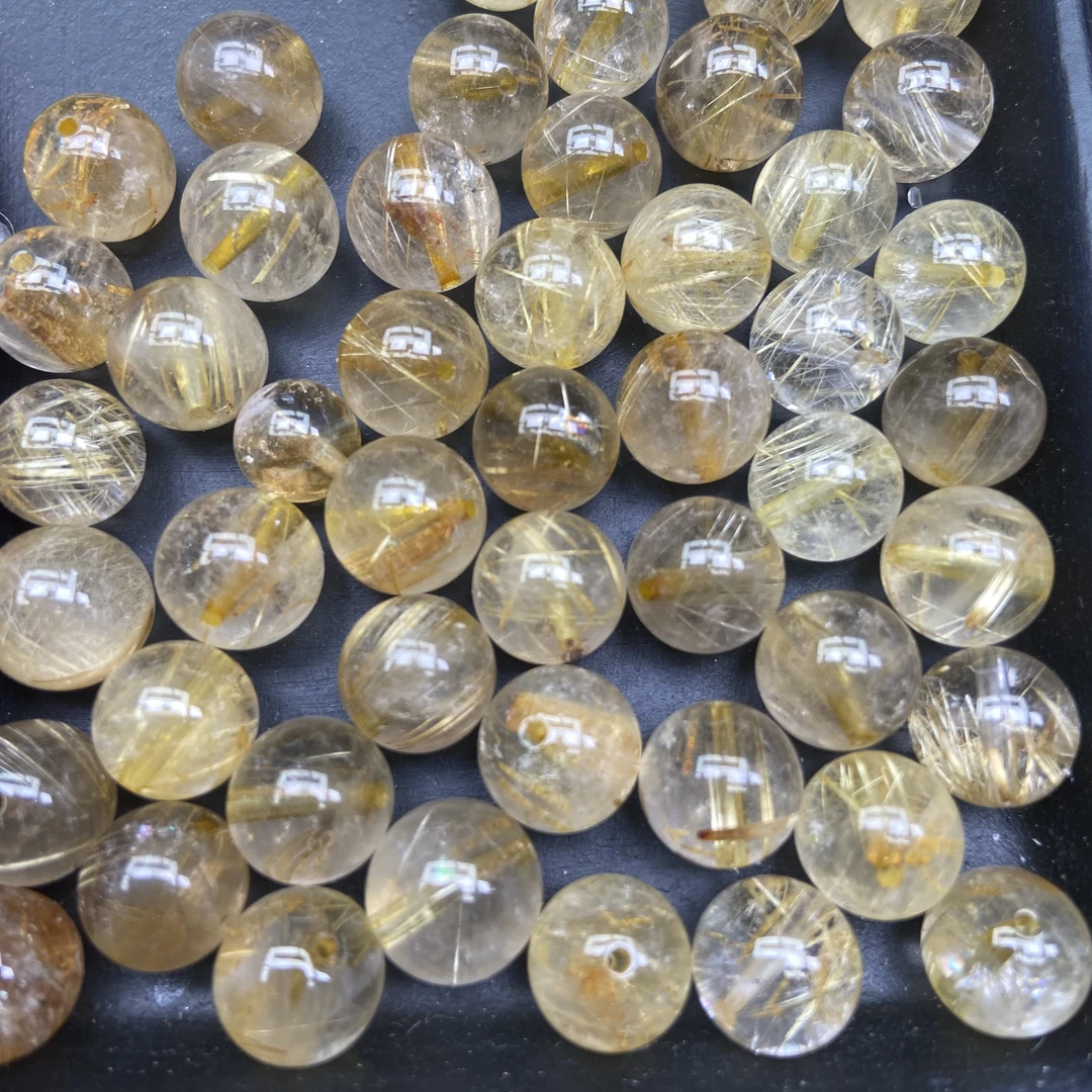 天然水晶金发晶单珠10mm+多样性发一个A780