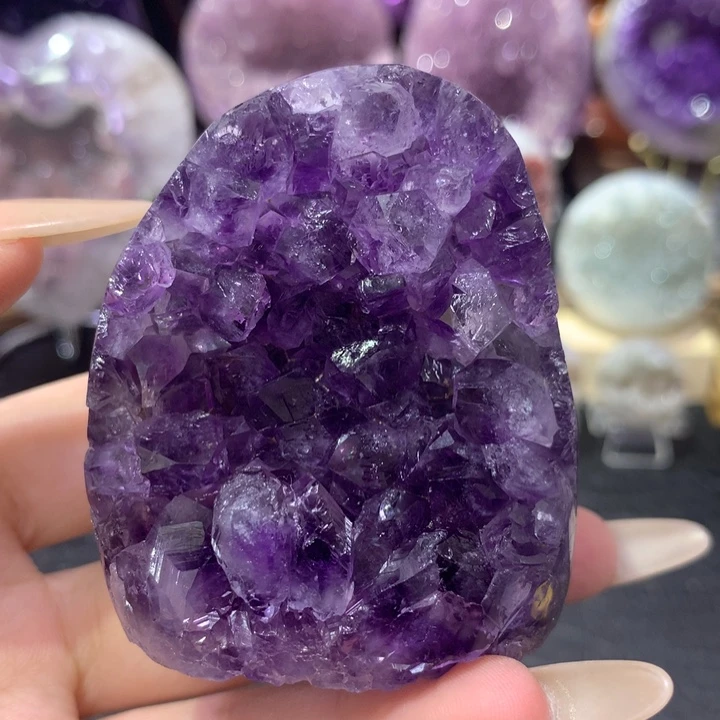 珠宝半成品紫晶未镶嵌晶镇