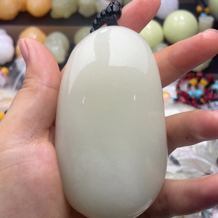 竹***箫石材天然古青石手把件