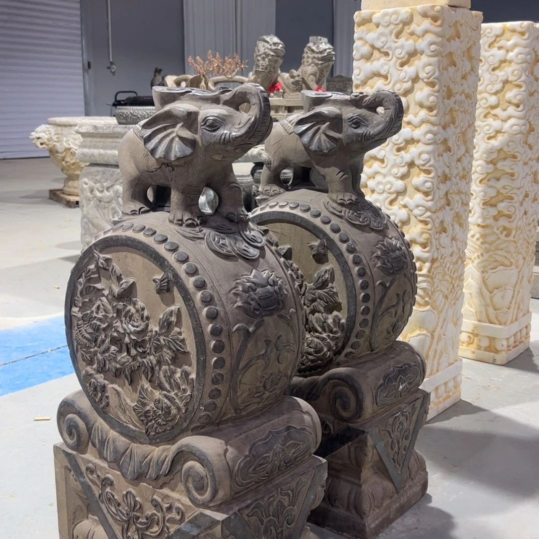 抱鼓石黑青石不包邮