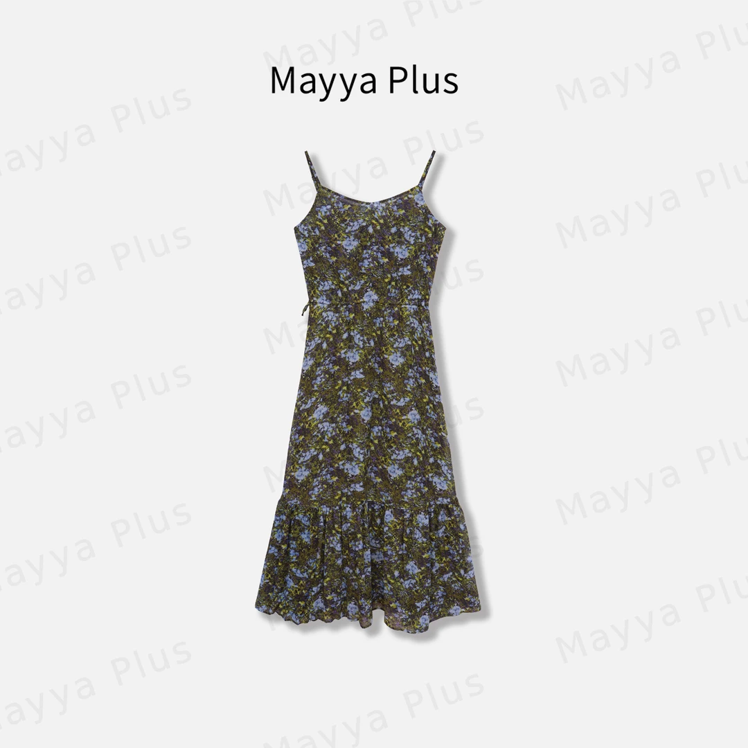 【绿野奇境】Mayya Plus麦芽定制法式吊带碎花百搭连衣裙子32526251