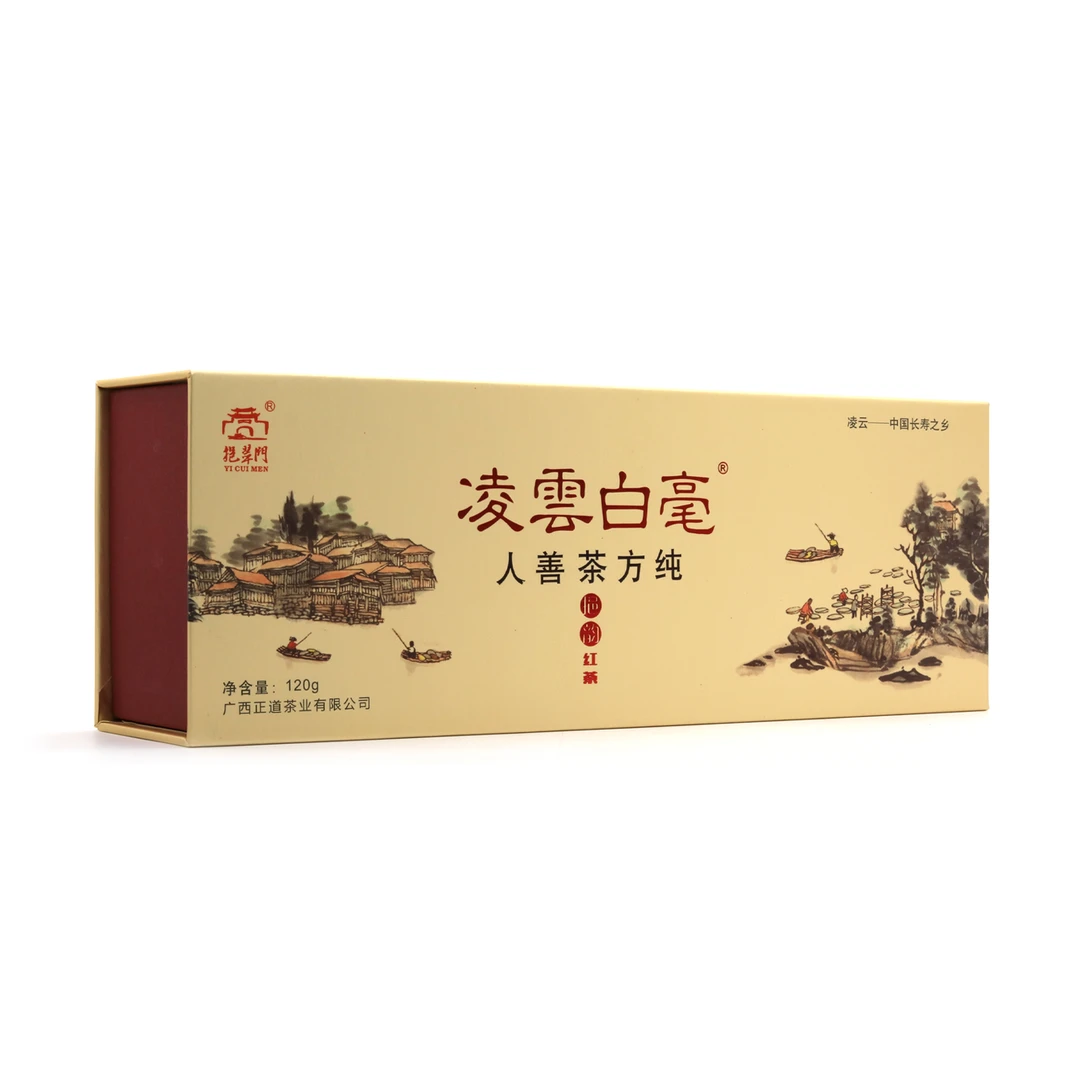 正道茶业·挹翠门·凌云白毫挹韵红茶硬条盒120克茶叶盒装