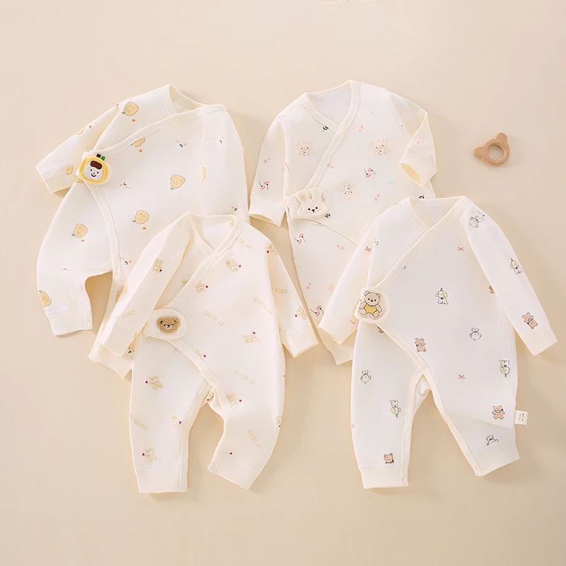 新生儿连体蝴蝶衣婴儿连体纯棉新生婴春秋长袖