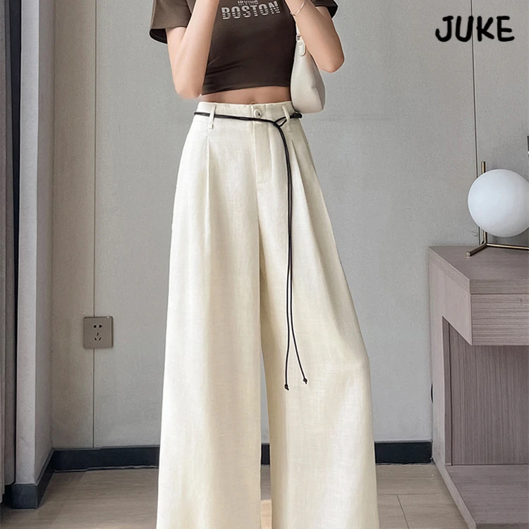 2025夏季新款亚麻阔腿裤高腰山本裤棉麻防晒拖地裤女