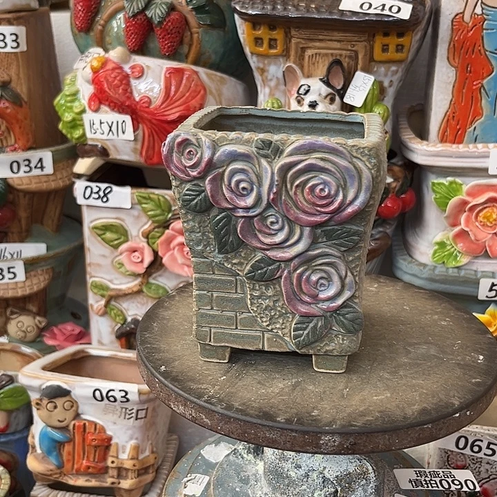 粗陶材质多肉花盆