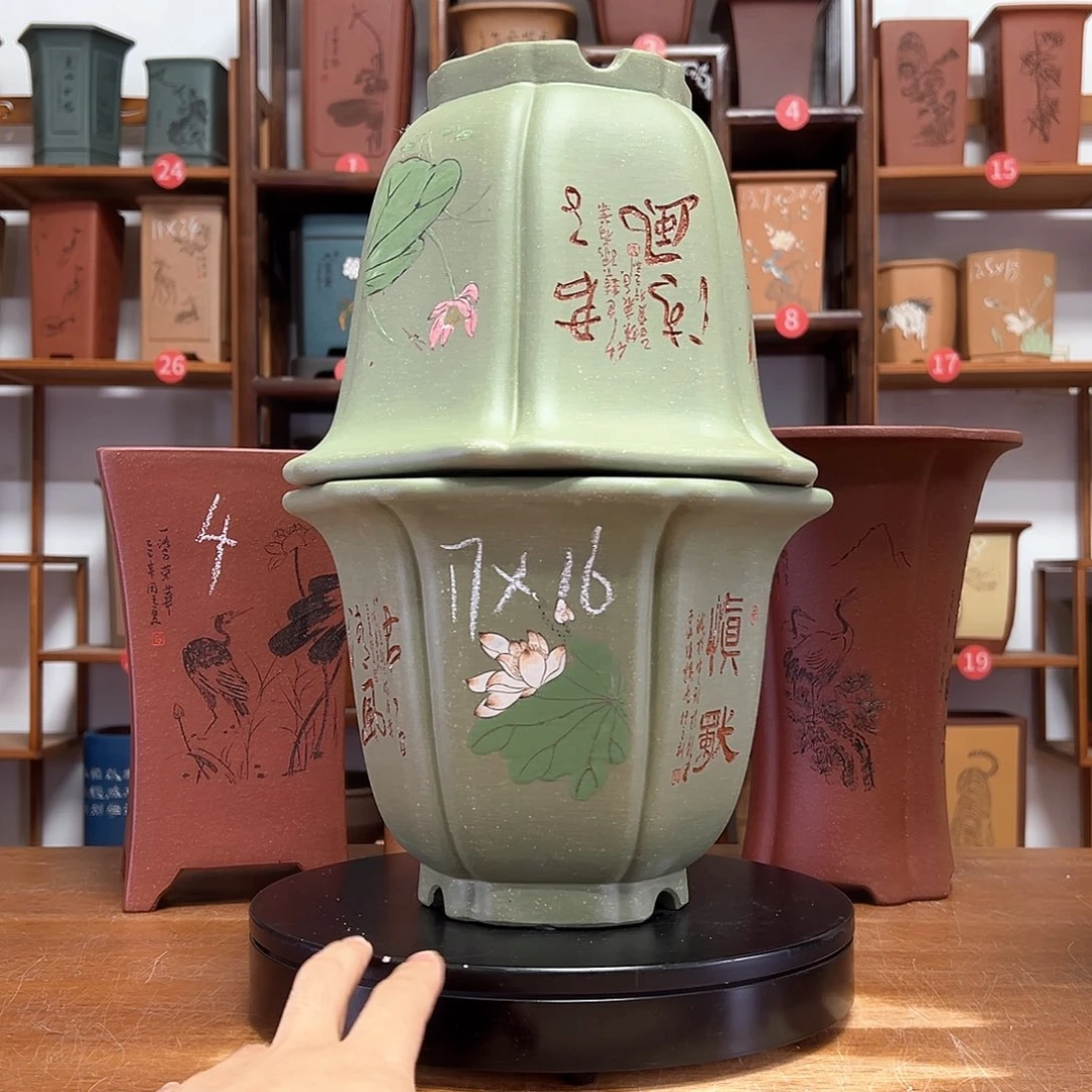 小***爸紫砂花盆周之夏精品紫砂花盆