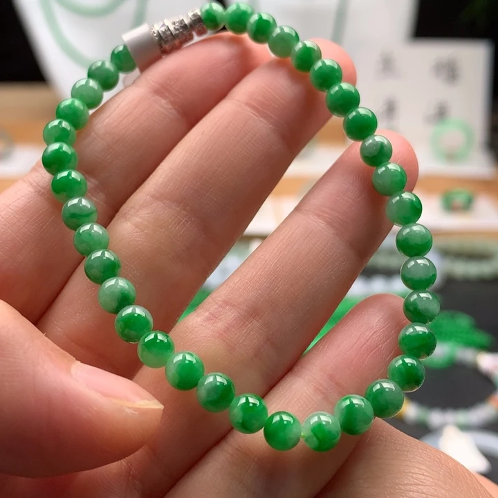 翡翠未镶嵌手串天然缅甸A货翡翠