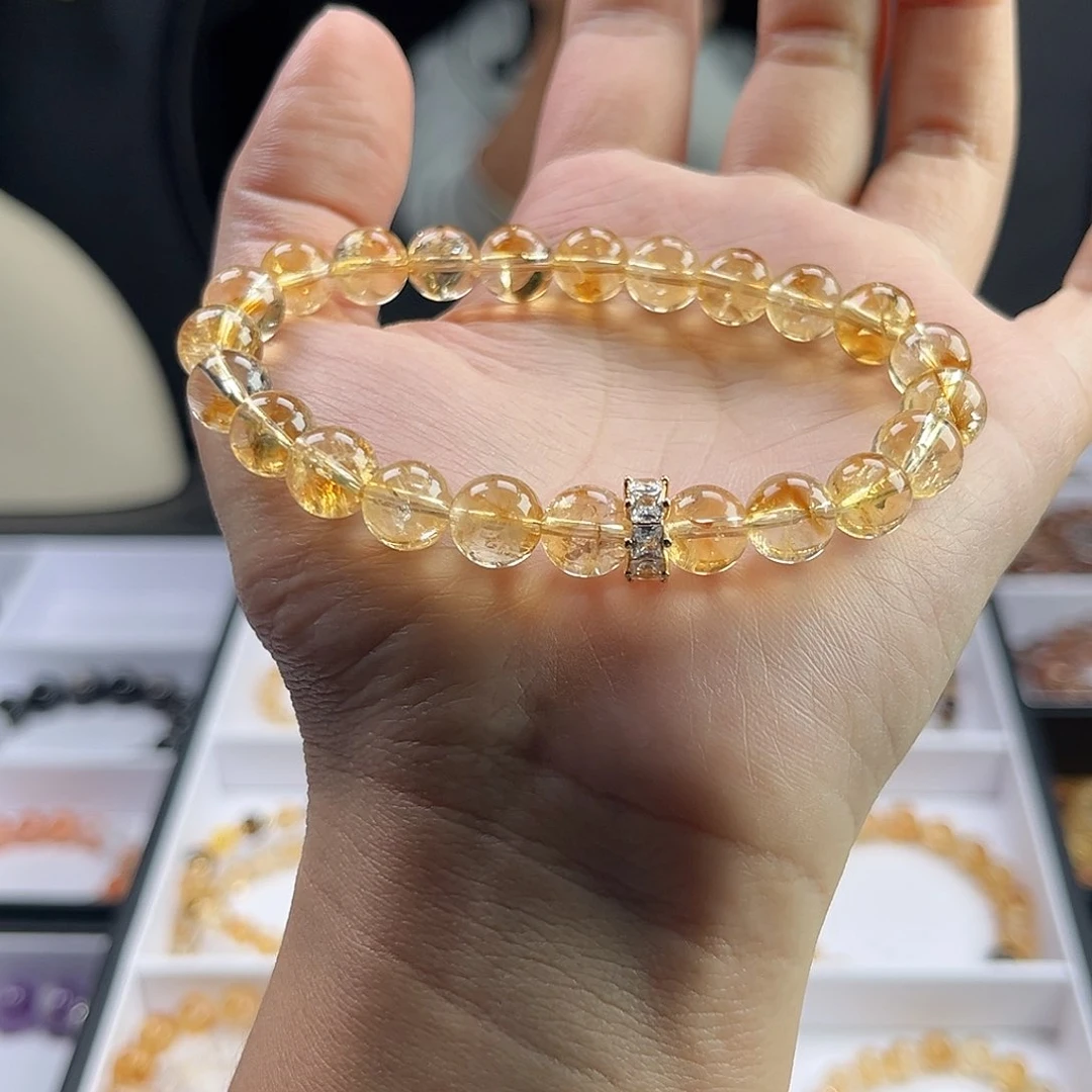 水晶手串未镶嵌y****瑶黄塔晶 8mm