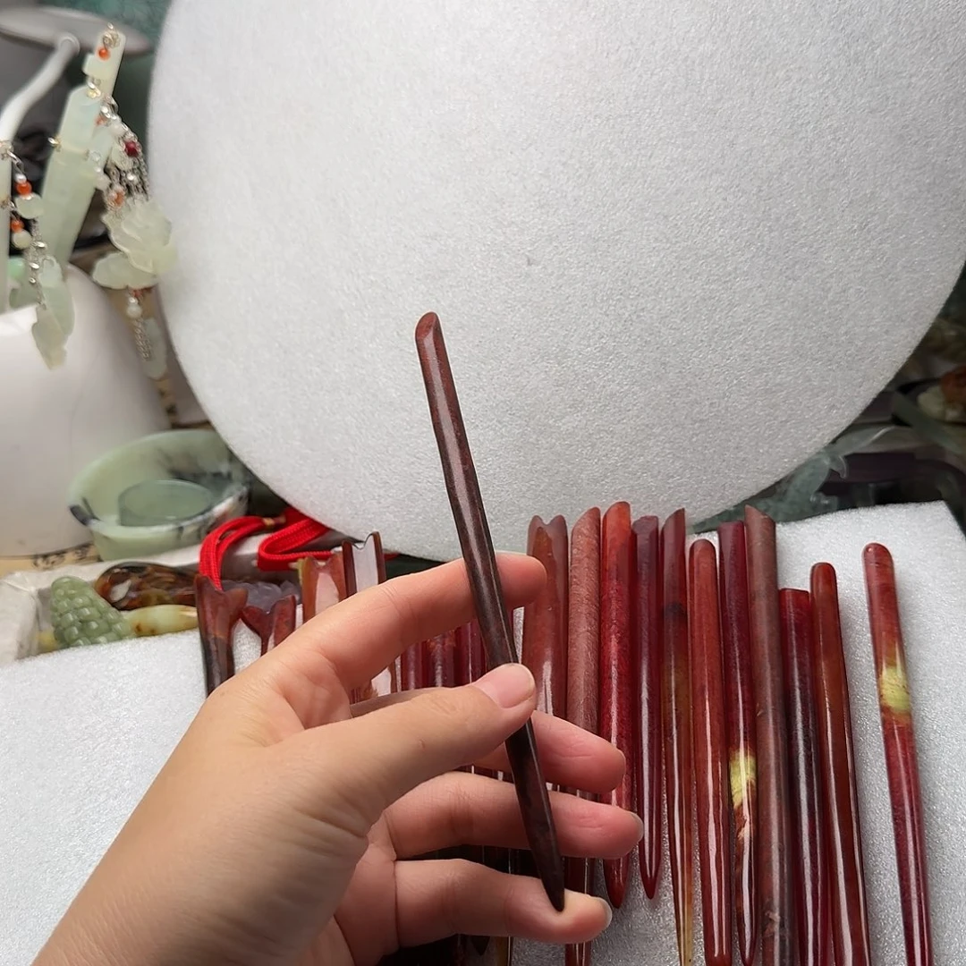 蛇纹石玉合金发饰
