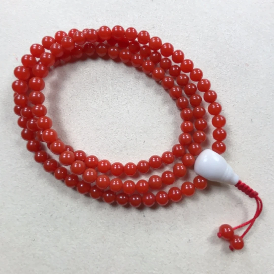 未镶嵌辣椒红5➕手串南红玛瑙