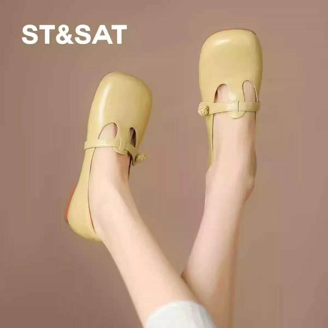 星期六春季新款韩系甜美风玛丽珍鞋简约可爱女单鞋SSC11111S5