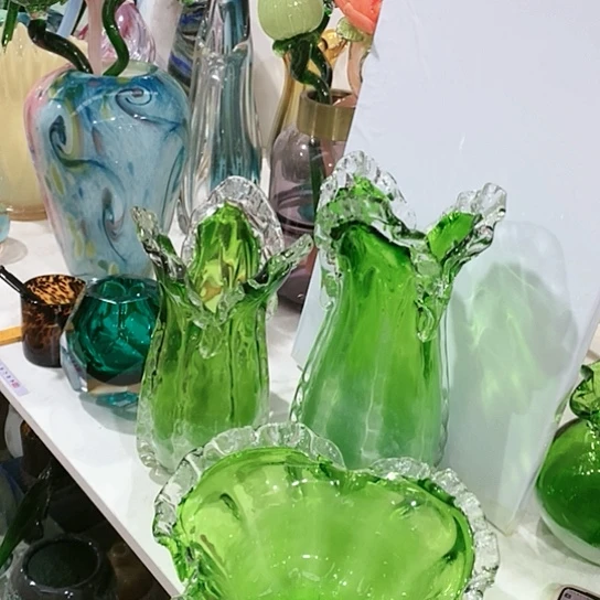 琉璃花瓶高34厘米3只