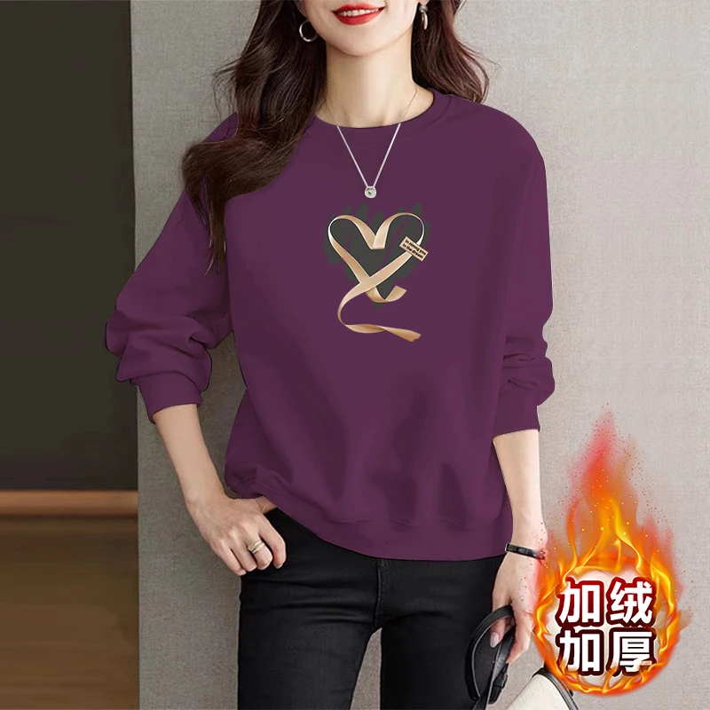 卫衣女秋冬季韩版宽松大码200斤显瘦休闲时尚洋气加绒长袖上衣