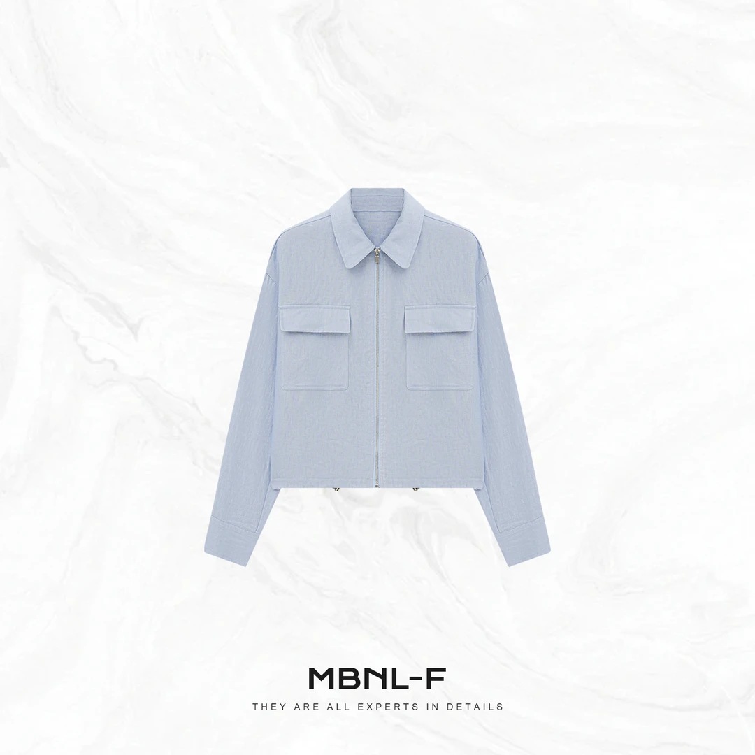 MBNL-F "夹克式衬衫" 100%亚麻翻领通勤百搭衬衫 秦磊XM-XWT5037