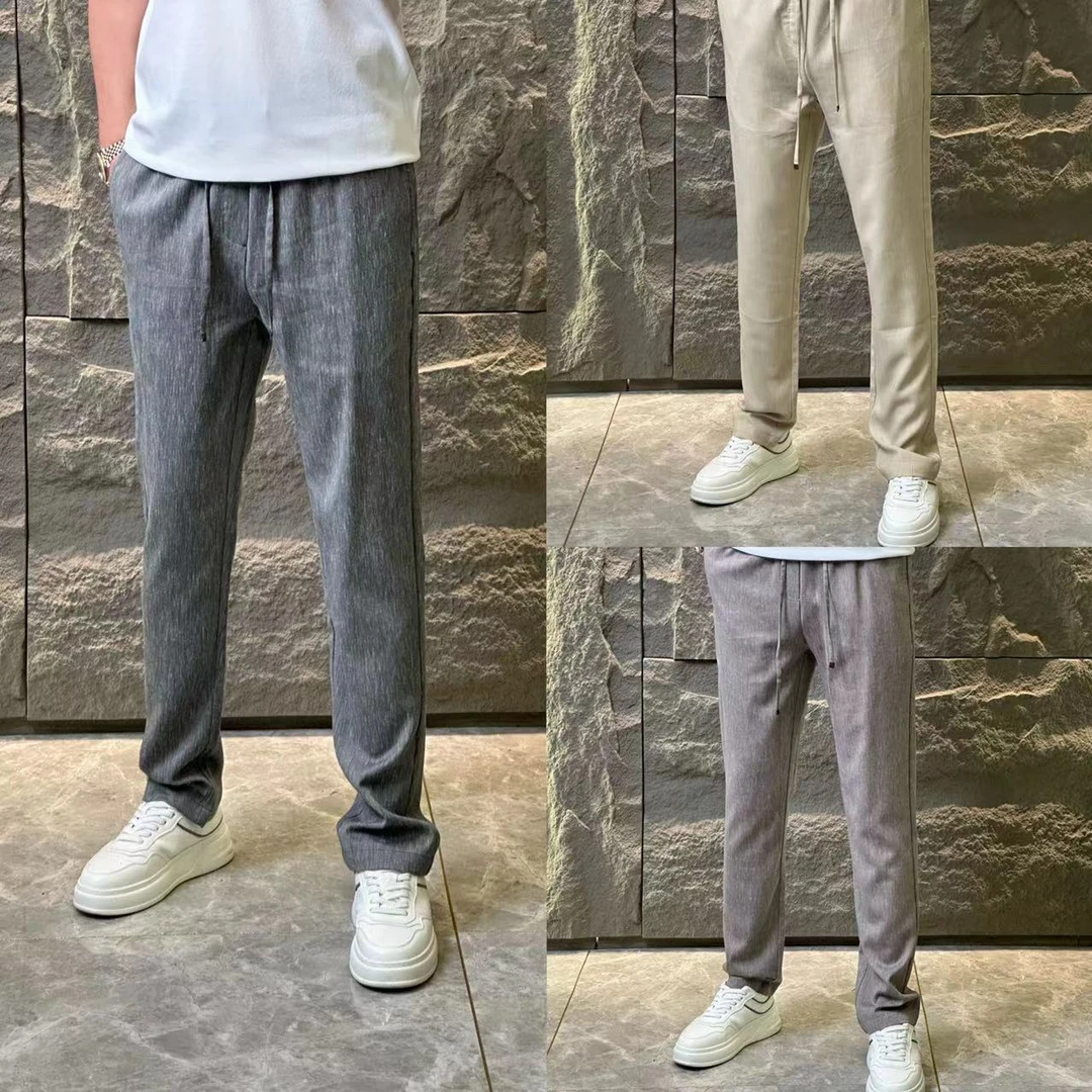 【公元·名品】轻奢欧货男士25夏 | 高定亚麻老钱风 直筒休闲裤