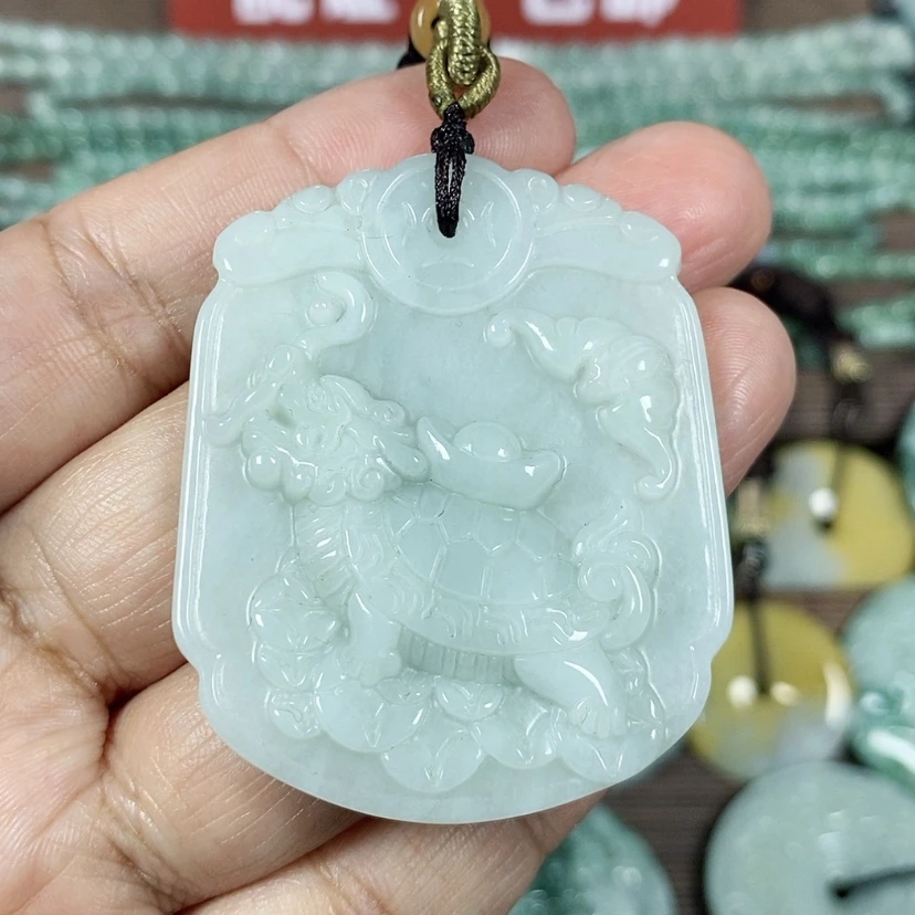 【闪购商品】翡翠颈饰未镶嵌玉吊坠翡翠玉龙龟牌