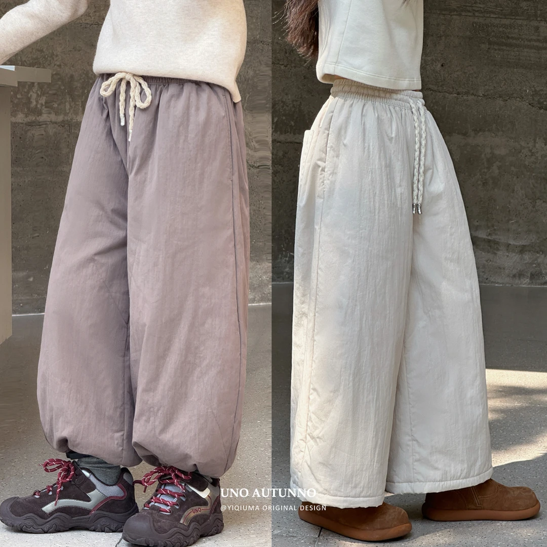 「UNO AUTUNNO」【云上香草】高级棉女中大童冬季保暖杠棉裤GD2324