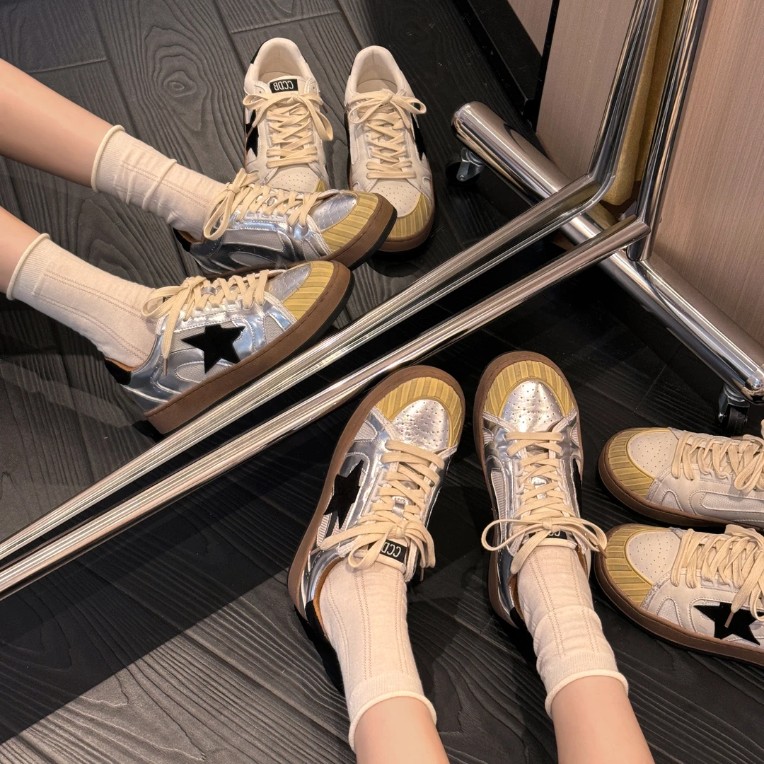 贾不假2025秋冬新款复古脏脏美式反精致y2k舒适ins休闲星星板鞋潮