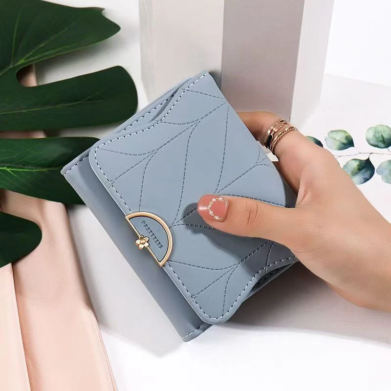 小钱包2025新款小众设计感学生韩版小清新卡包折叠零钱包女小迷你