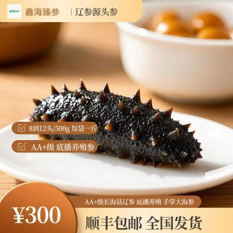 AA+正宗大连辽参【长海县海参】8到12头（500g/袋）
