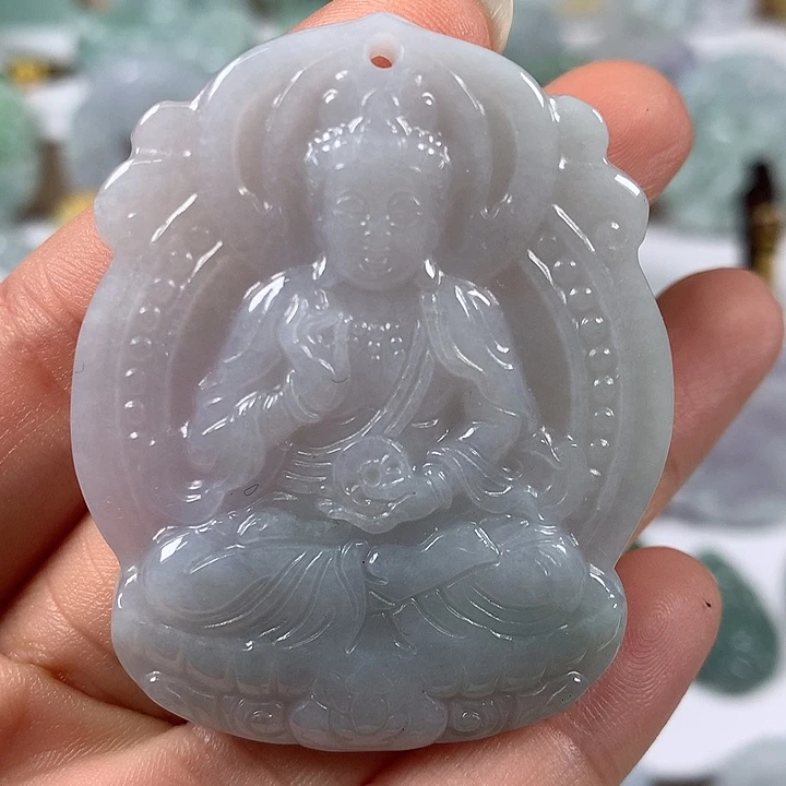 颈饰未镶嵌翡翠时来运转观音福利
