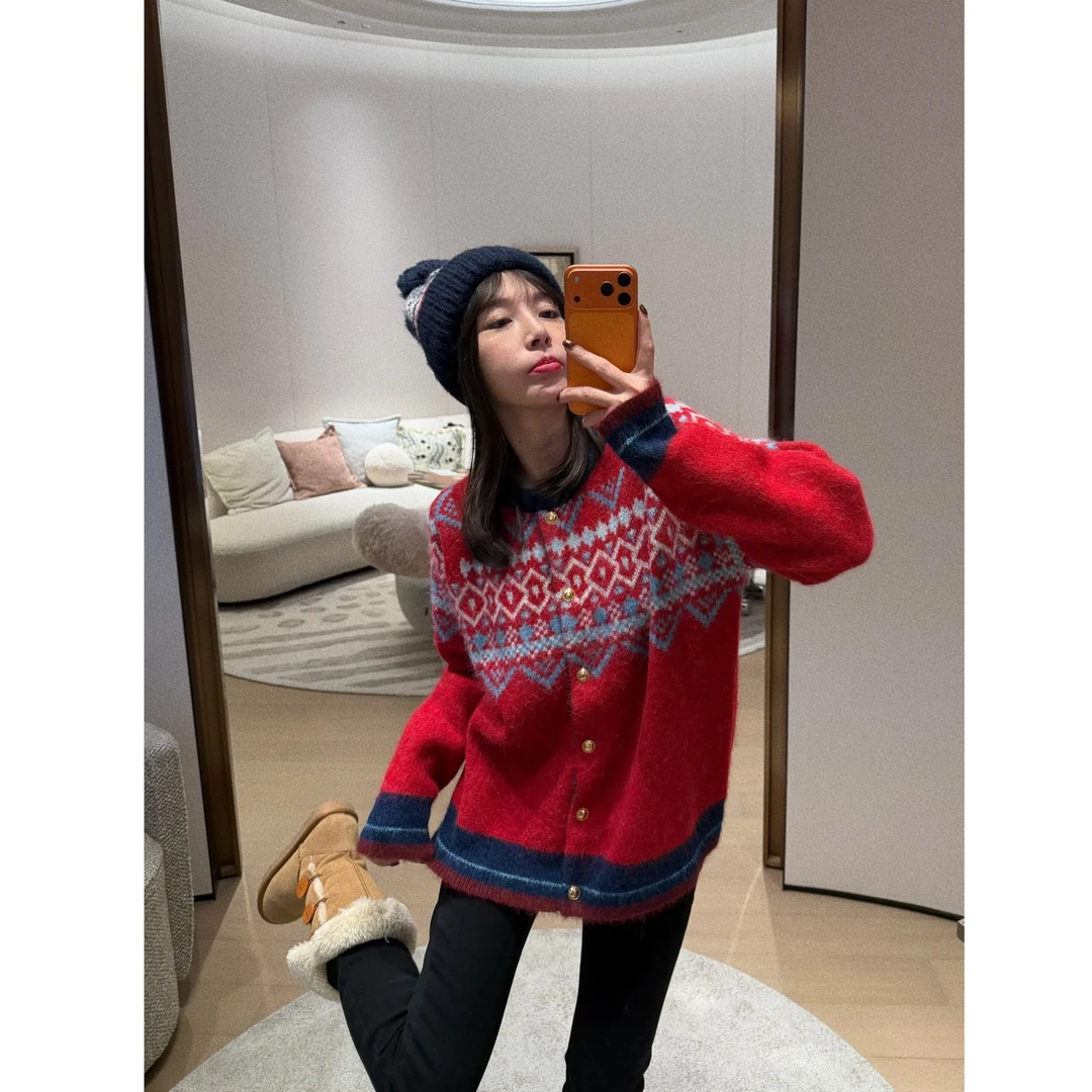 BETTER JOELAY-【冬日浆果​】绵羊毛时尚针织开衫毛衣慵懒LL6570