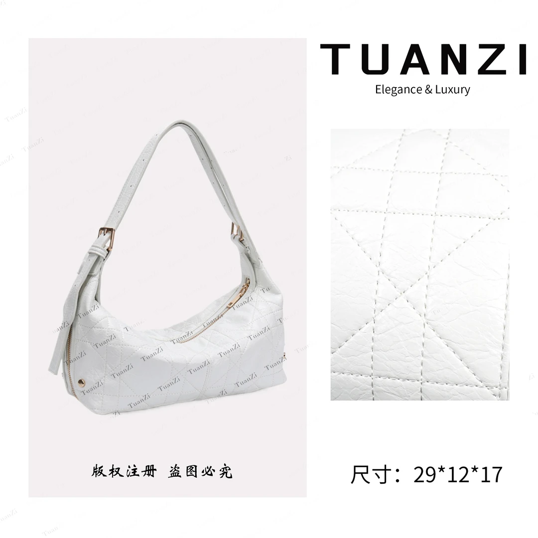 TUANZI〖TUAN′ZI〗新款经典女士轻奢时尚腋下包 QYX-2025003-白色