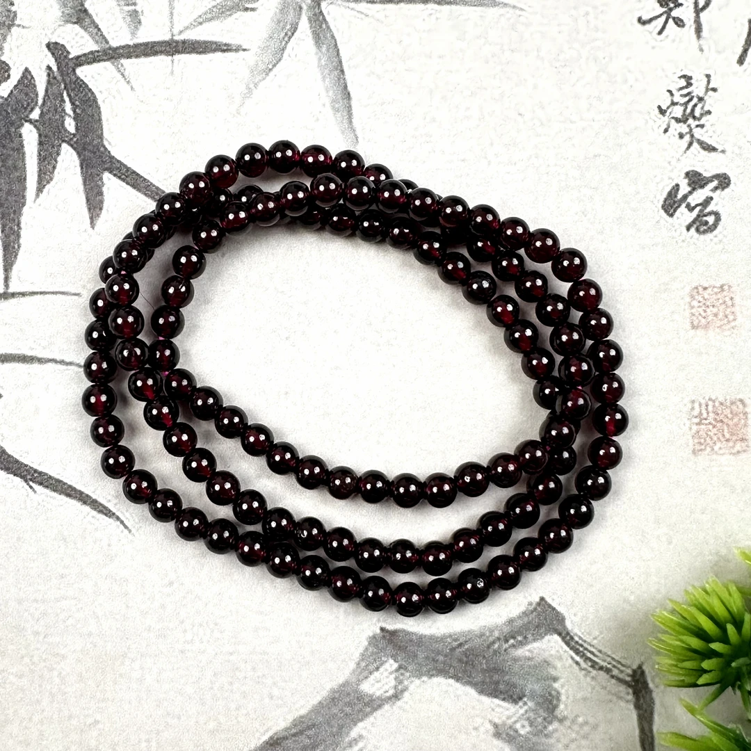 D09石榴石手链气质轻奢精美百搭小众性冷淡风多圈手串