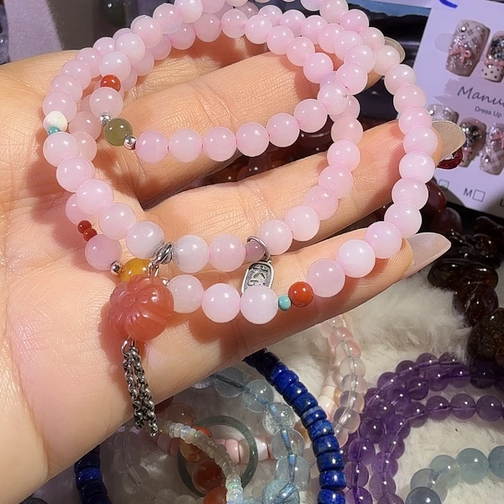 和田玉（白玉）未镶嵌手链和田玉藕粉