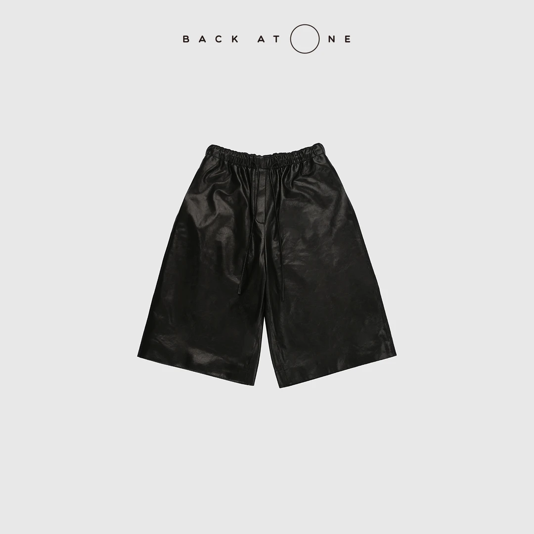 BACKATONE“柔韧之姿”  进口柔软轻油蜡松紧腰皮裤 BFF-2FI595K-K