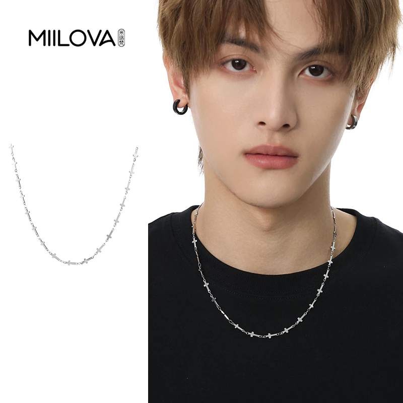 钛钢项链 十字架男生男士潮牌百搭女生锁骨链冷淡风配饰链子小众