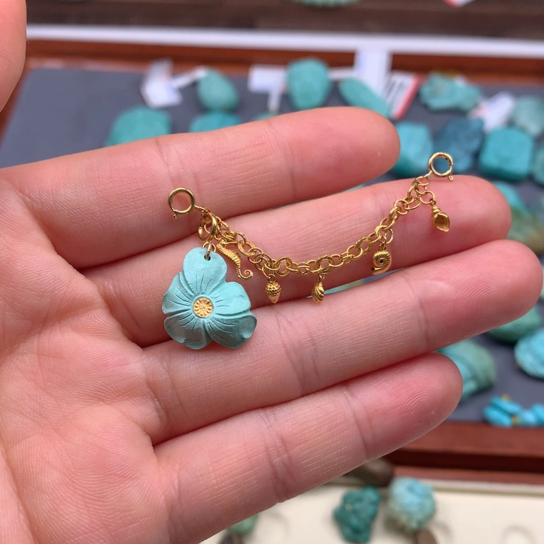 绿松石18K金镶嵌绿松石