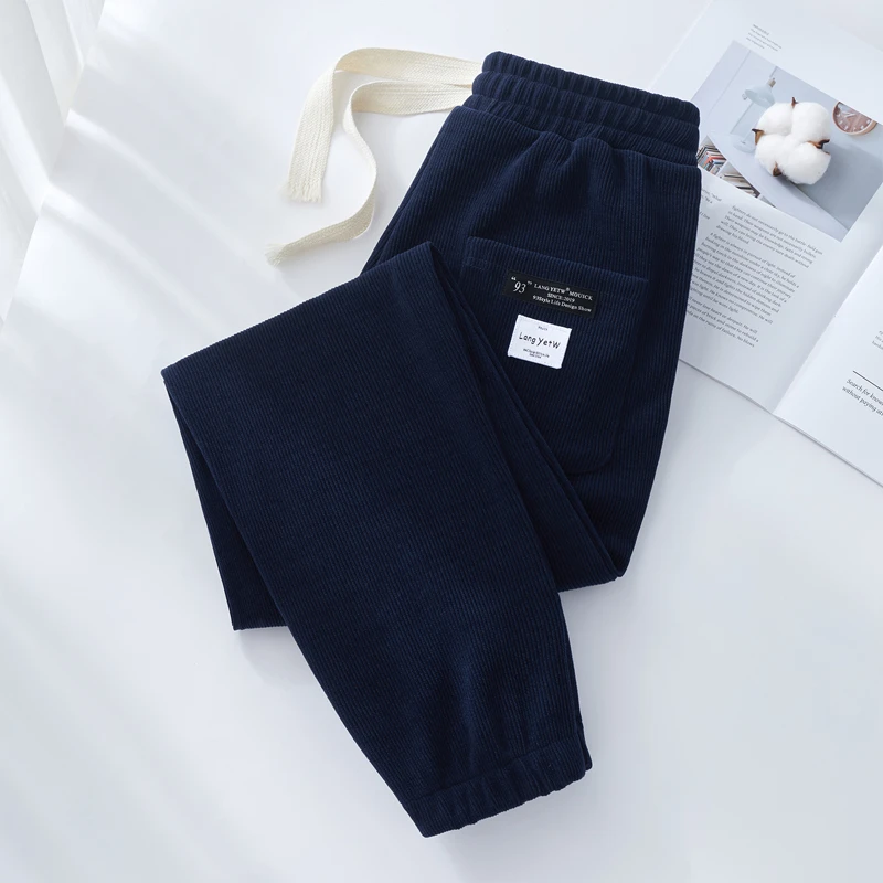 【高品质厚绒】重磅雪尼尔男休闲卫裤加绒加厚束脚长裤收口运动裤潮