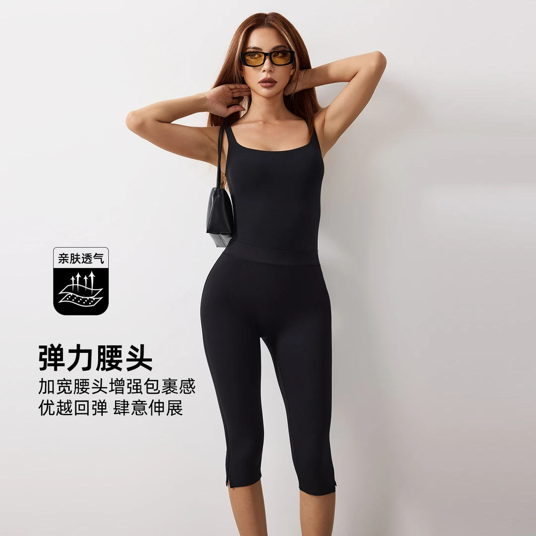 fitlife轻奢运动风｜瑜伽健身高腰紧身七分裤 女休闲过膝显瘦裤